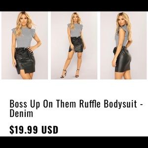 Fashion Nova Boss up on them ruffle bodysuit